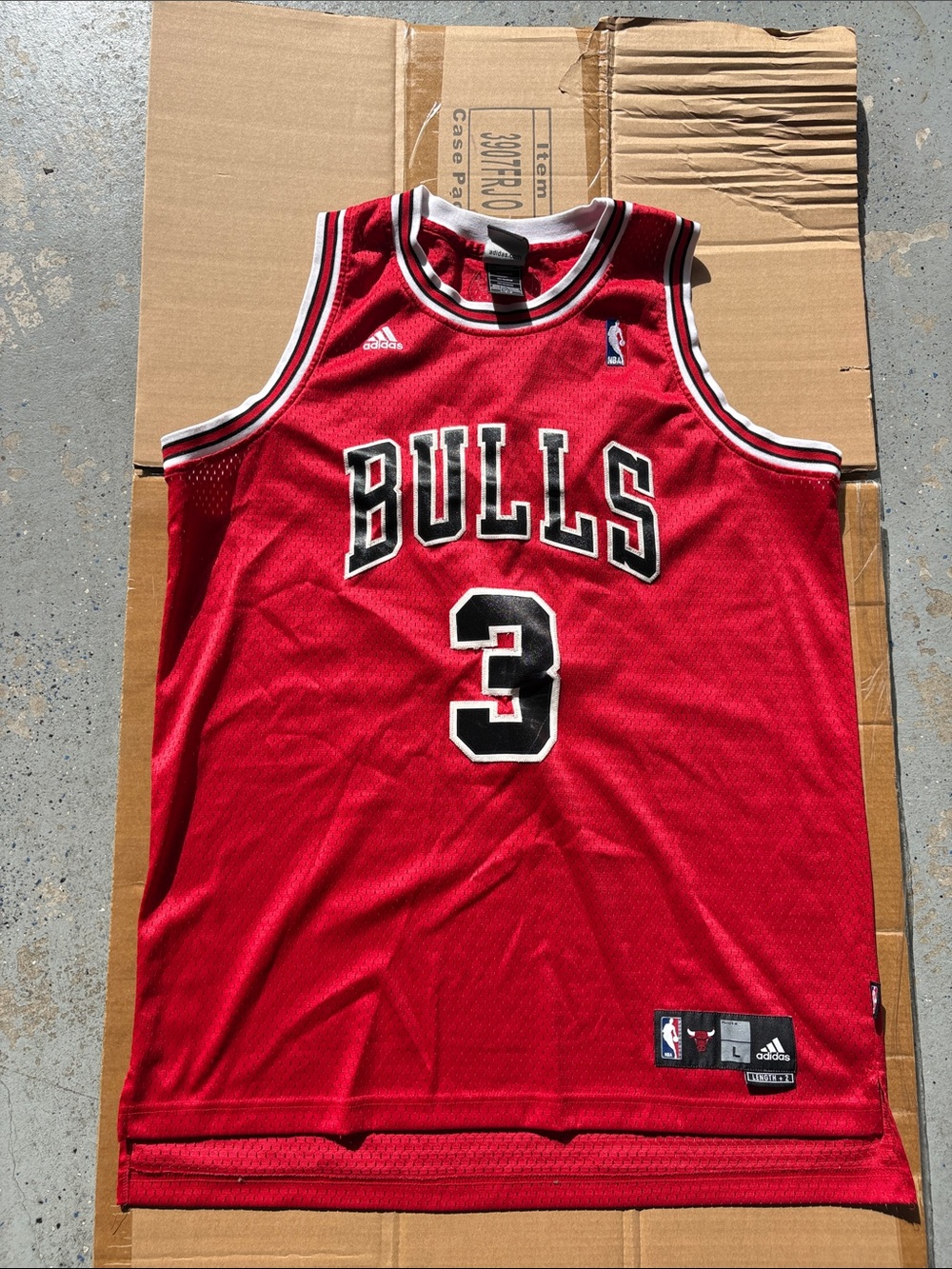 Adidas Red Chicago Bulls #3 Ben Wallace Basketball Jersey Size Large Length +2